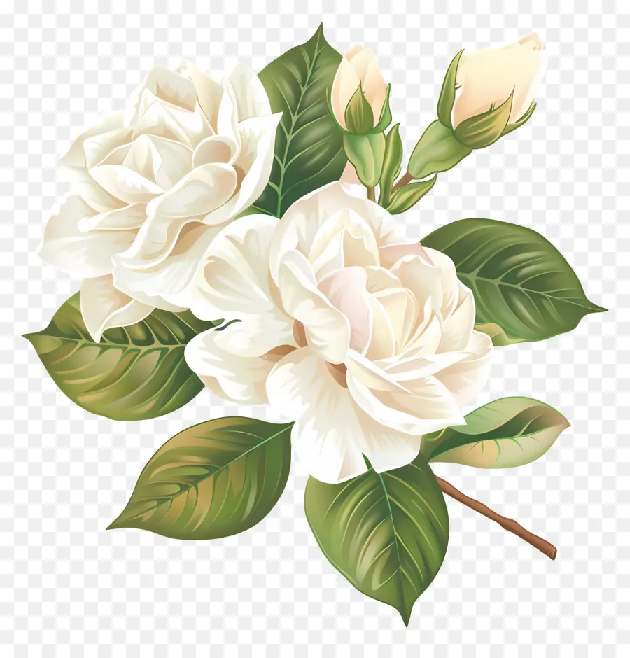 Fleur De Gardénia Blanche，Fleur Blanche PNG