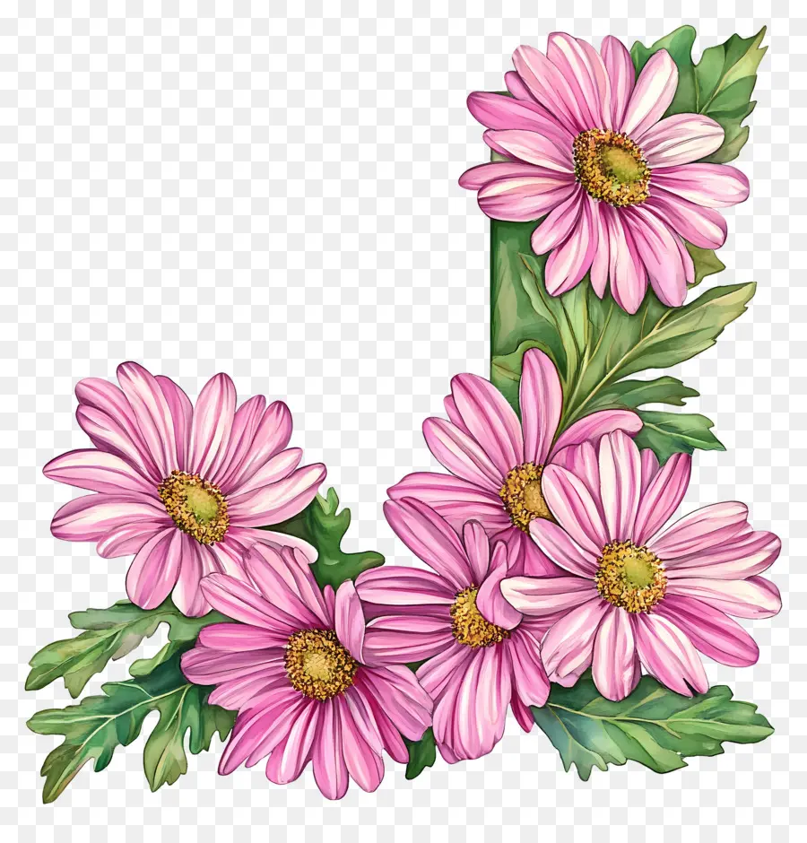 Fleurs De Marguerite，Fleurs Roses PNG