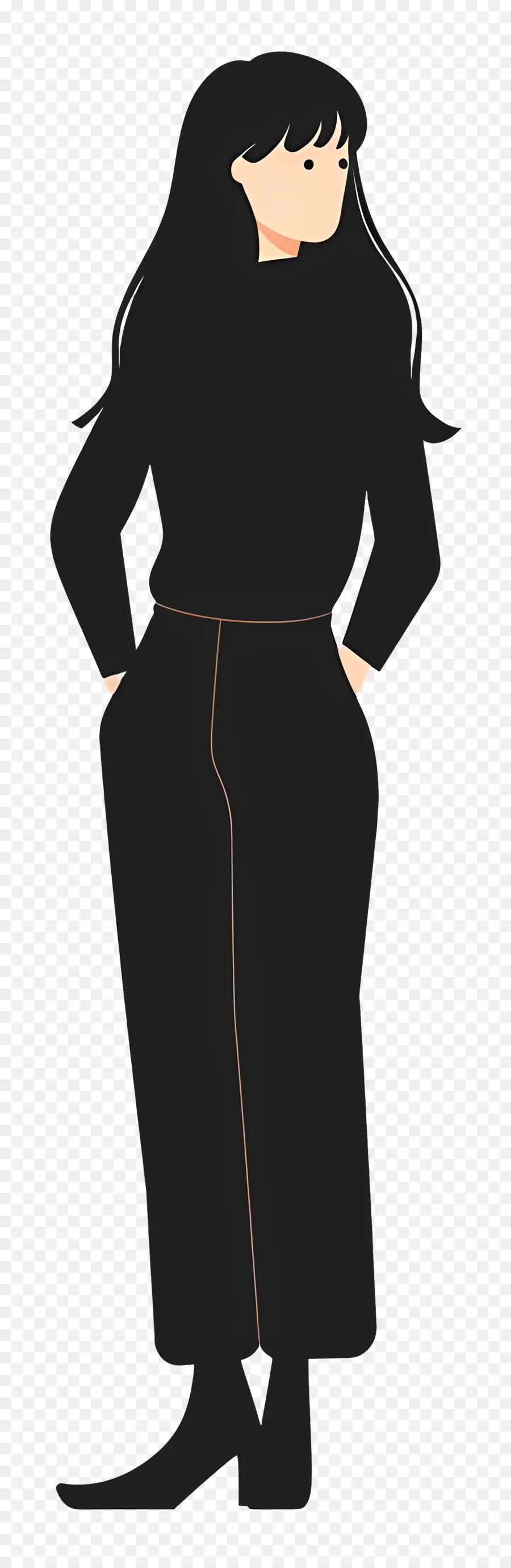 Femme En Tenue Noire，Noir PNG