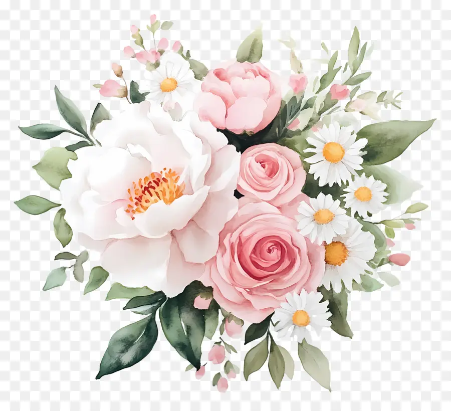 Bouquet Rose，Pivoines PNG