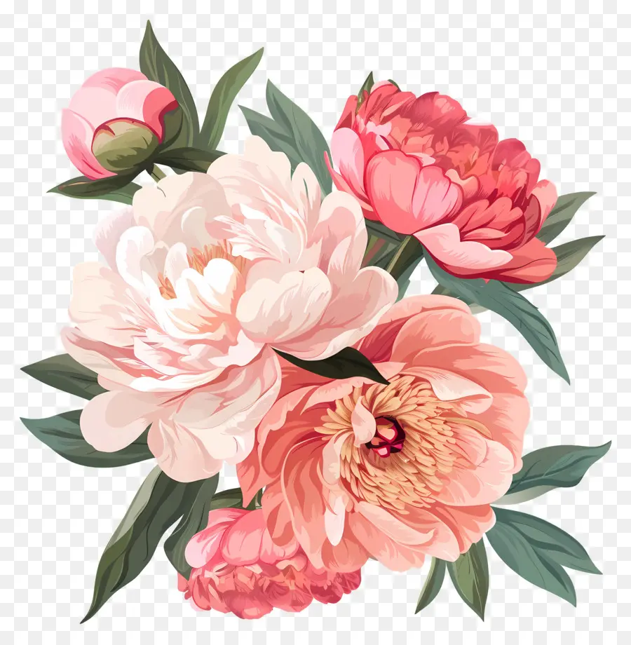 Bouquet De Pivoines，Pivoines PNG