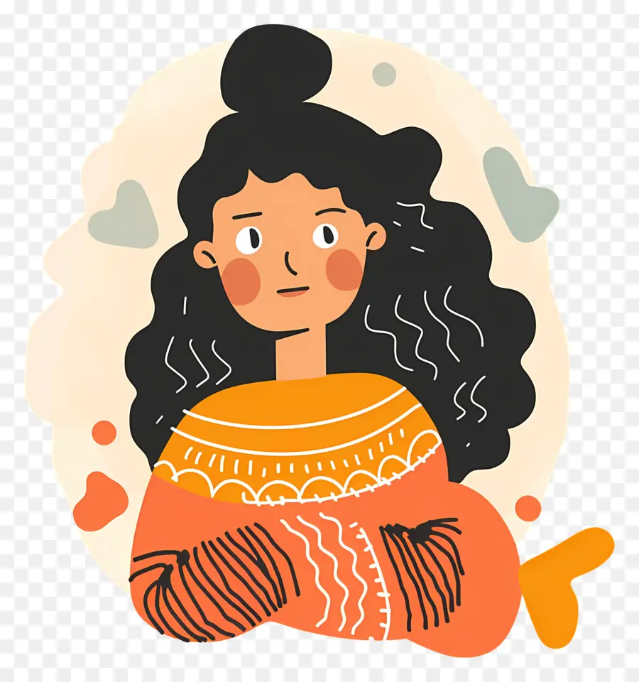 Femme Au Crochet，Fille Aux Cheveux Bouclés PNG