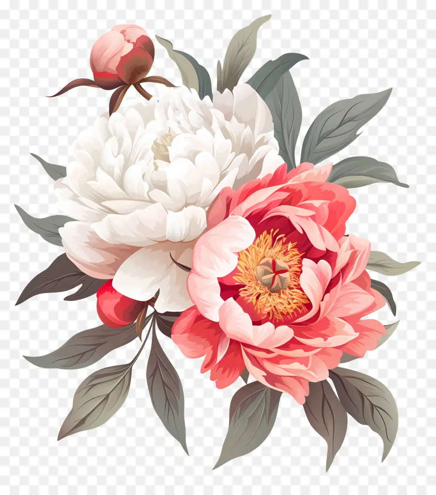 Bouquet De Pivoines，Pivoines PNG