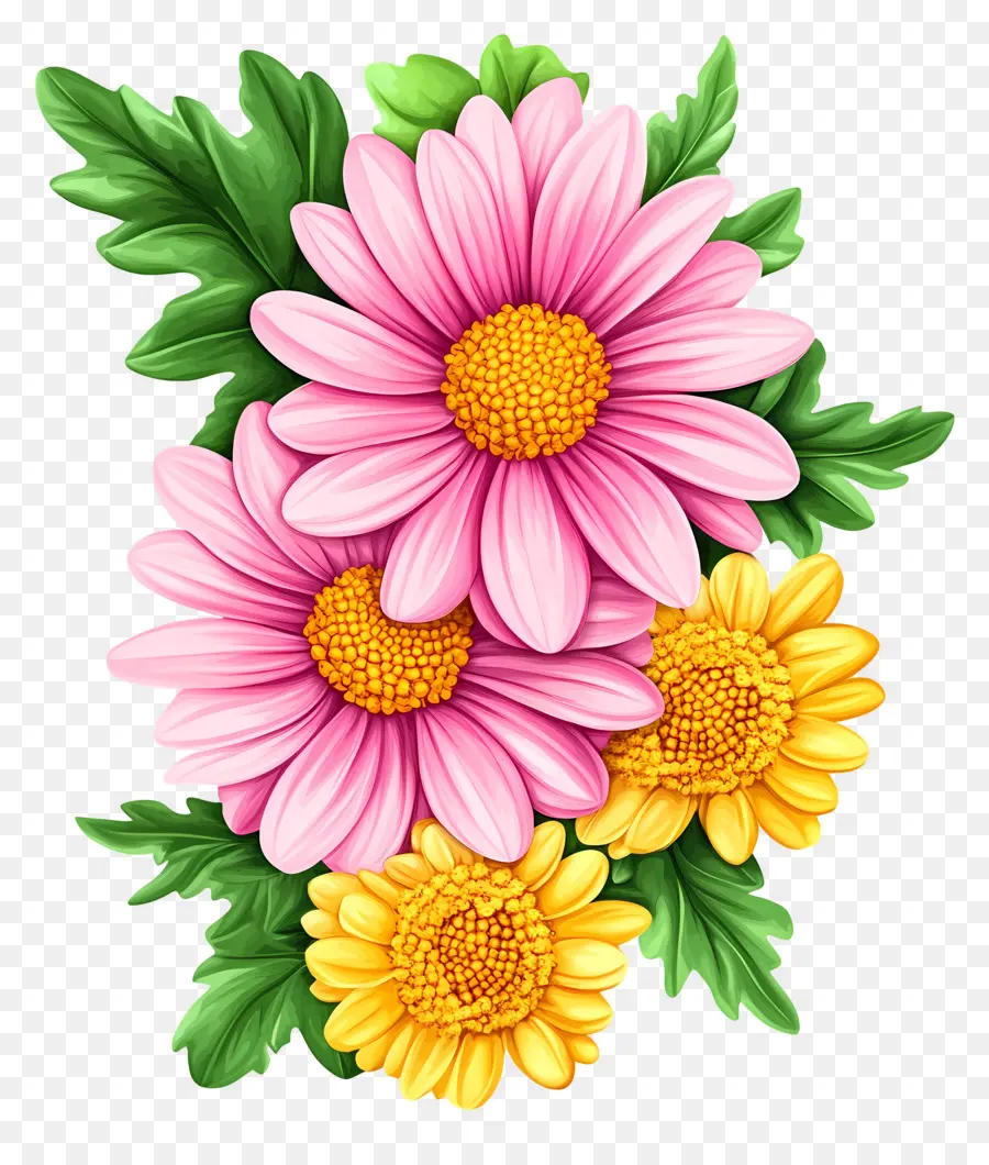 Fleurs De Marguerite，Fleurs Roses PNG