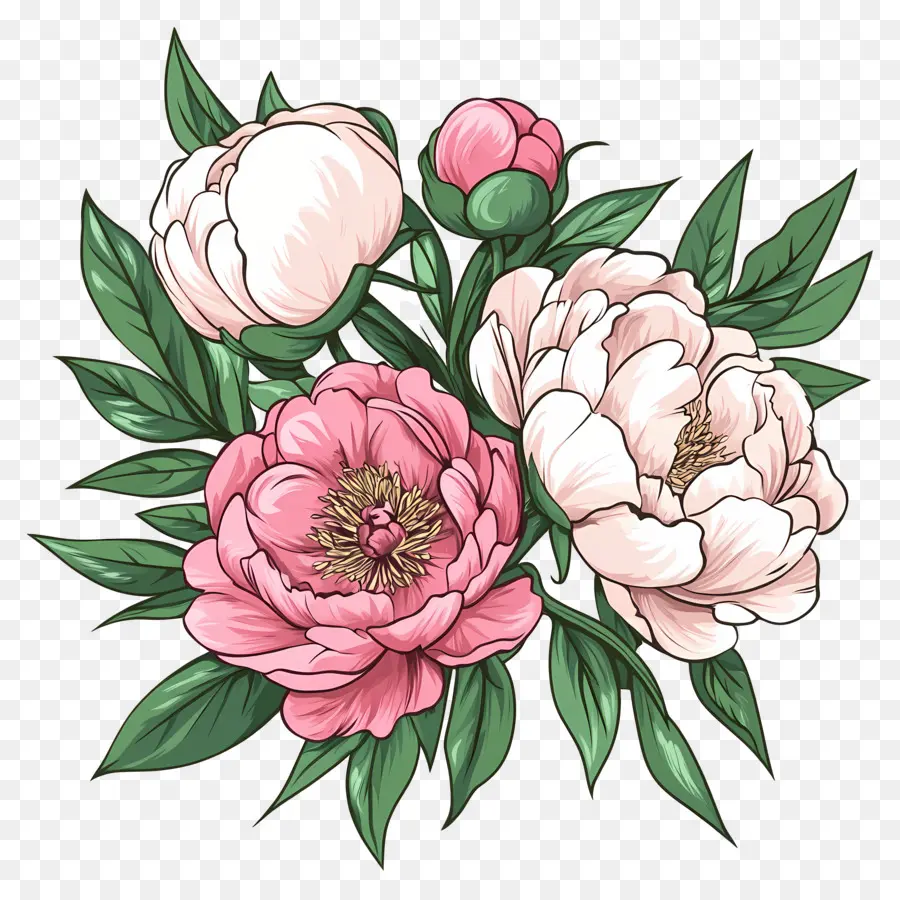 Bouquet De Pivoines，Pivoines PNG