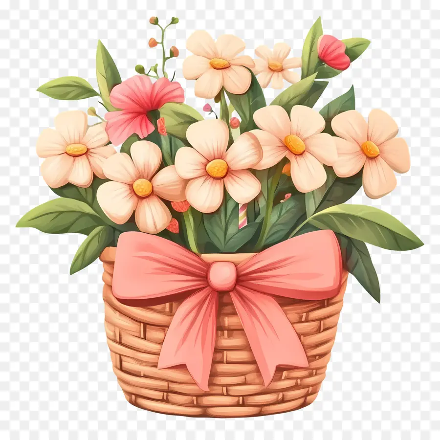 Panier De Fleurs D'anniversaire，Panier De Fleurs PNG