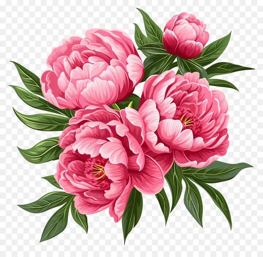 Bouquet De Pivoines，Fleurs De Pivoine PNG