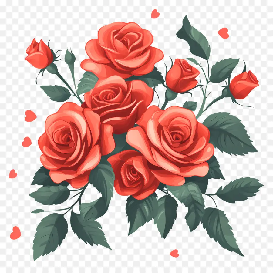 Bouquet De Roses，Roses Rouges PNG