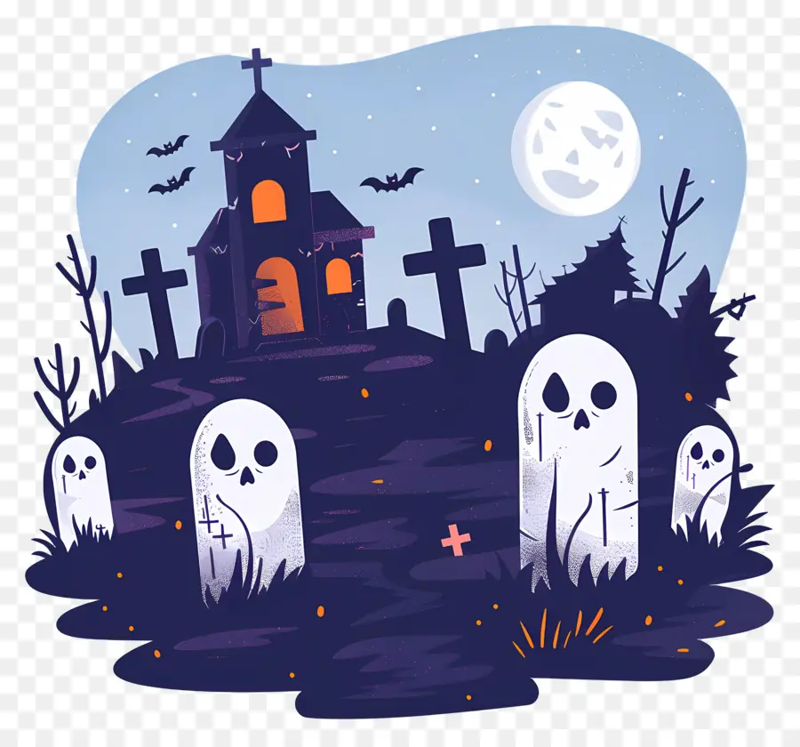 Soirée D'halloween，Cimetière PNG