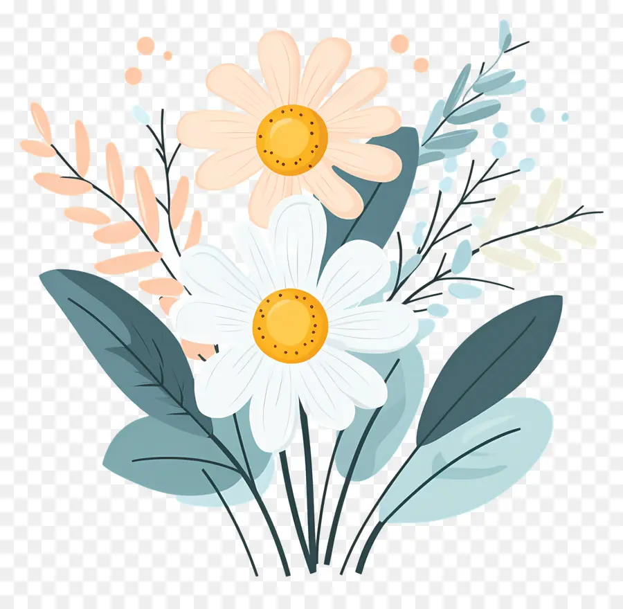 Bouquet De Marguerites，Fleurs PNG