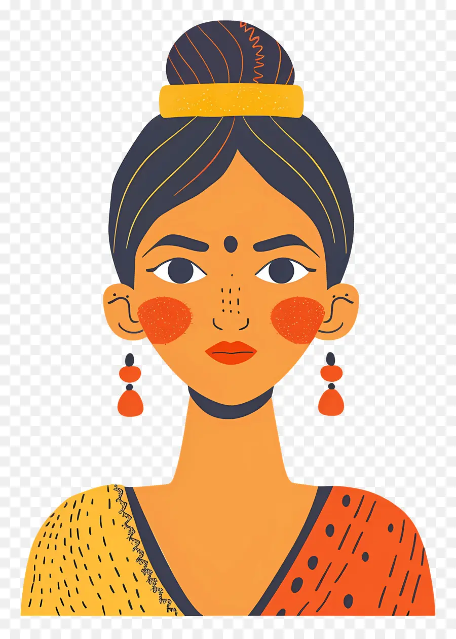 Femme Indienne，Femme En Tenue Traditionnelle PNG