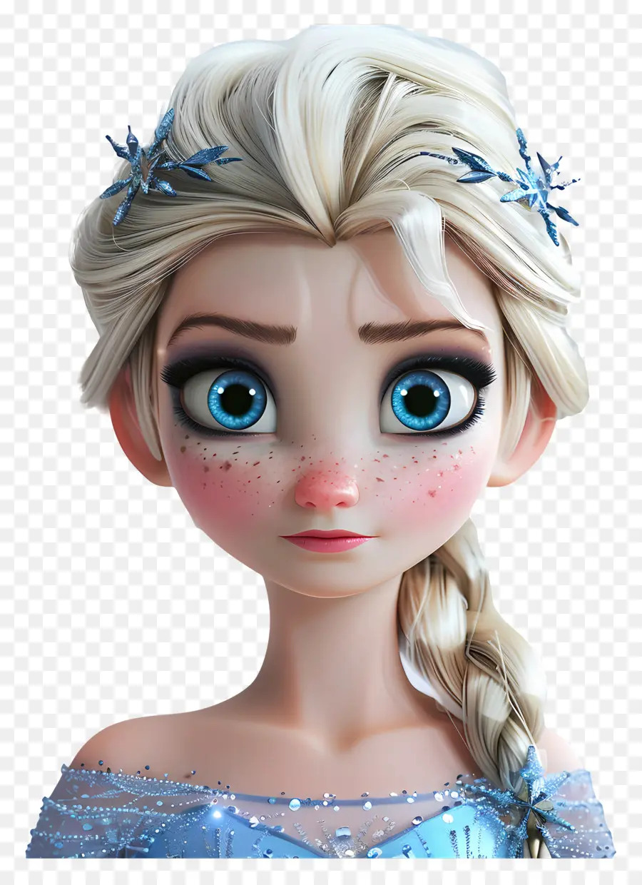 Princesse Elsa，Personnage De Tresse Blonde PNG