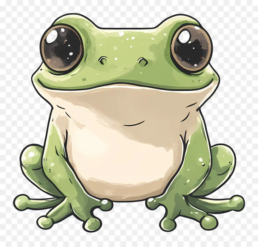 Grenouille Kawaii，Grenouille Verte PNG