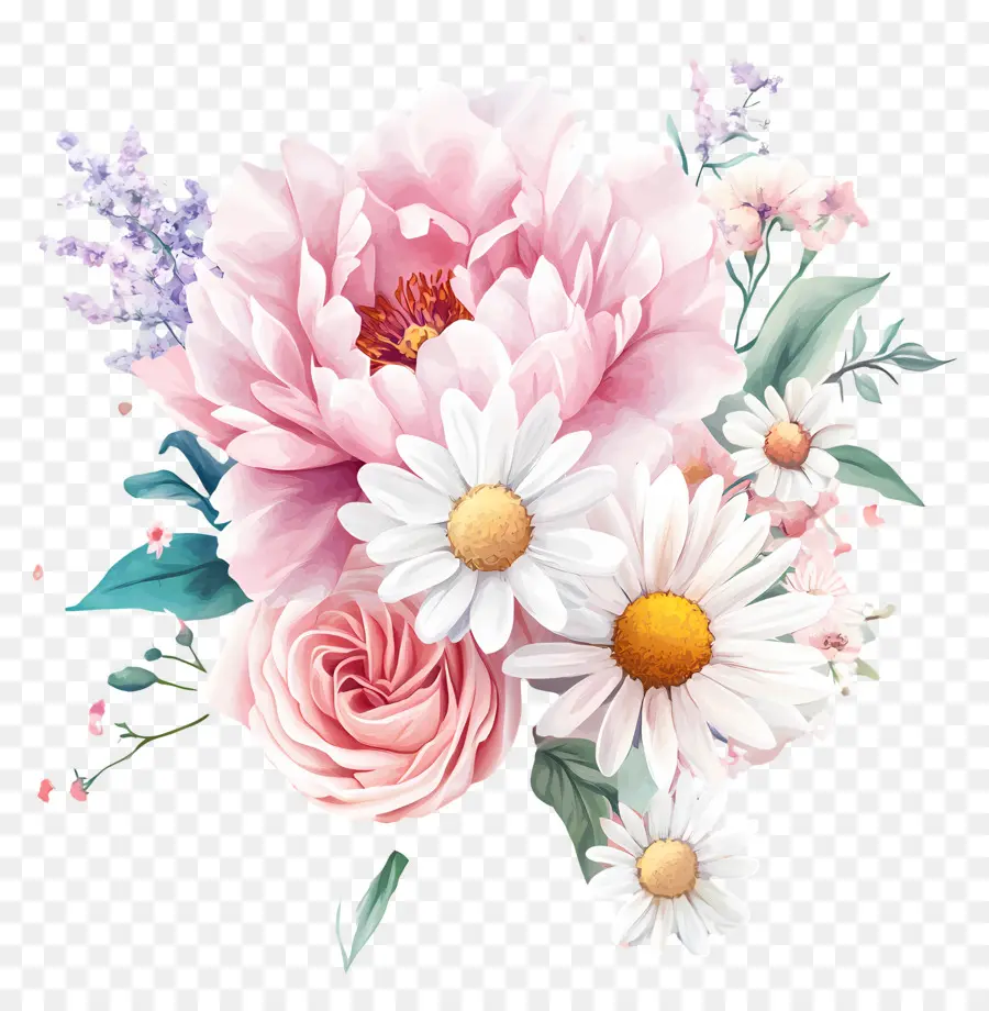 Bouquet Rose，Fleurs PNG