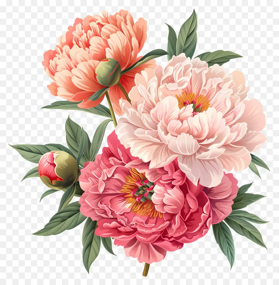 Bouquet De Pivoines，Pivoines PNG