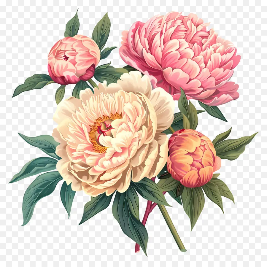 Bouquet De Pivoines，Pivoines PNG