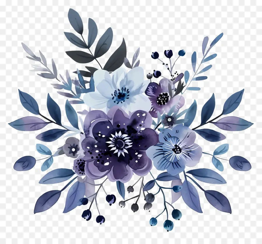 Bouquet Bleu，Composition Florale PNG