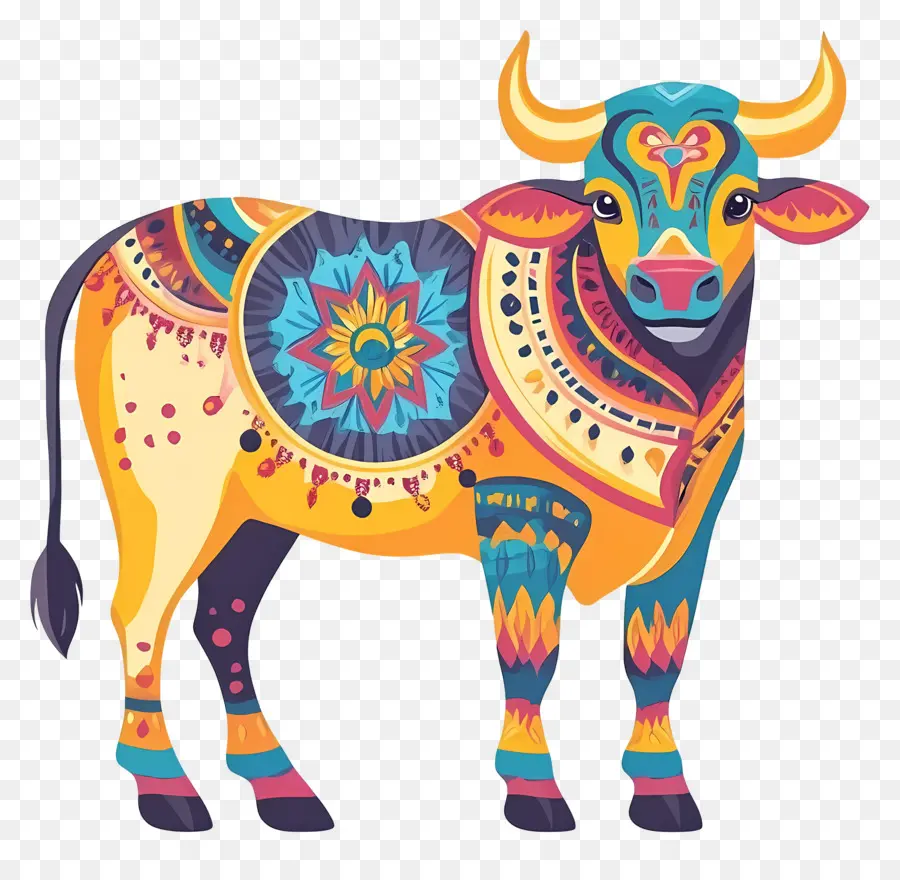 Vache Pongal，Vache Bleue PNG