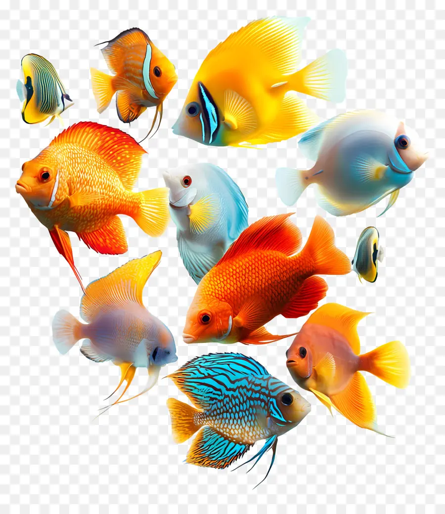 Groupe De Poissons，Poisson Coloré PNG