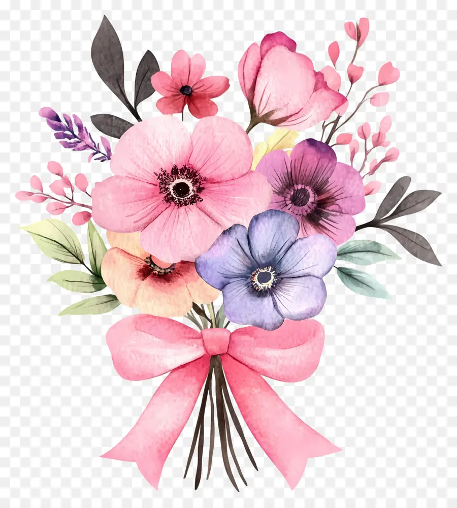 Bouquet Rose，Fleurs PNG