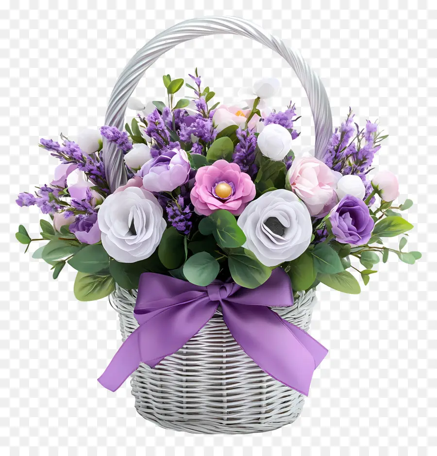 Panier De Fleurs D'anniversaire，Panier De Fleurs PNG