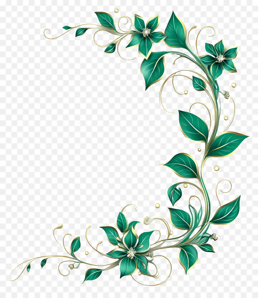 Ligne De Mariage，Coin Floral PNG