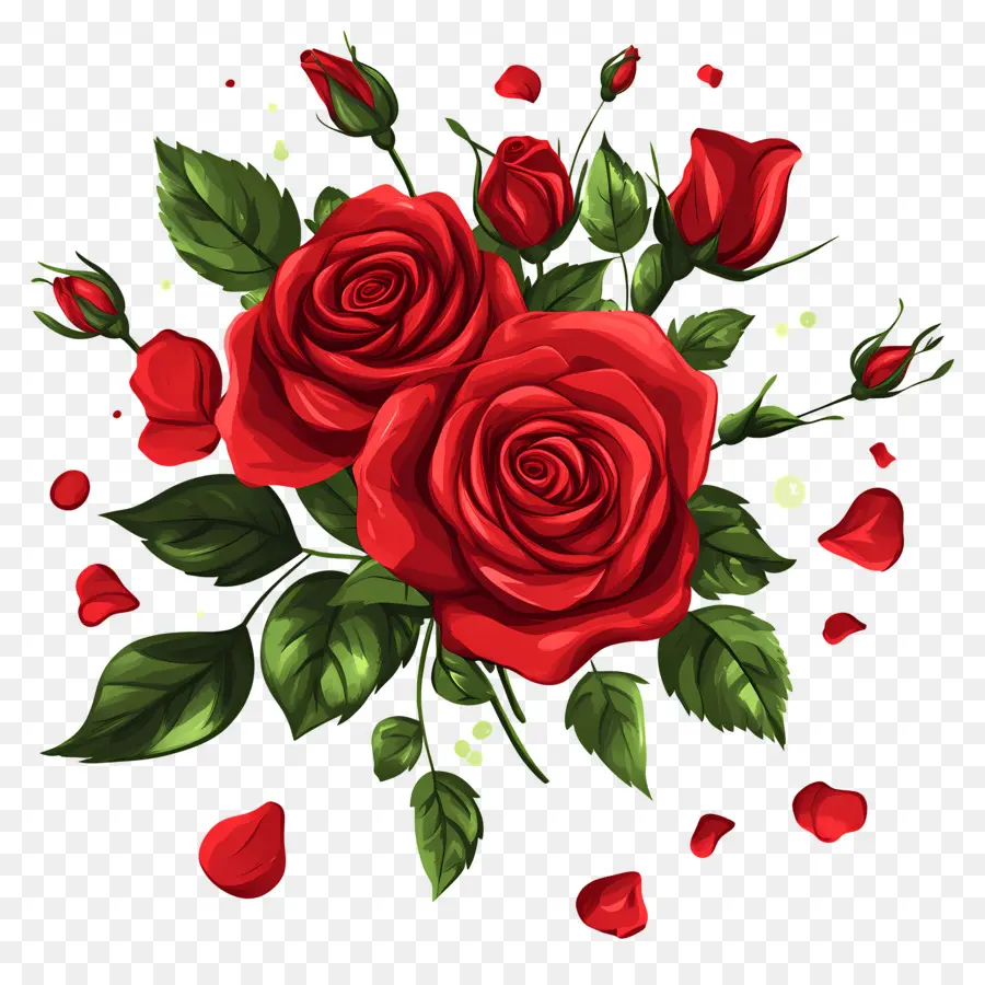 Bouquet De Roses，Roses Rouges PNG