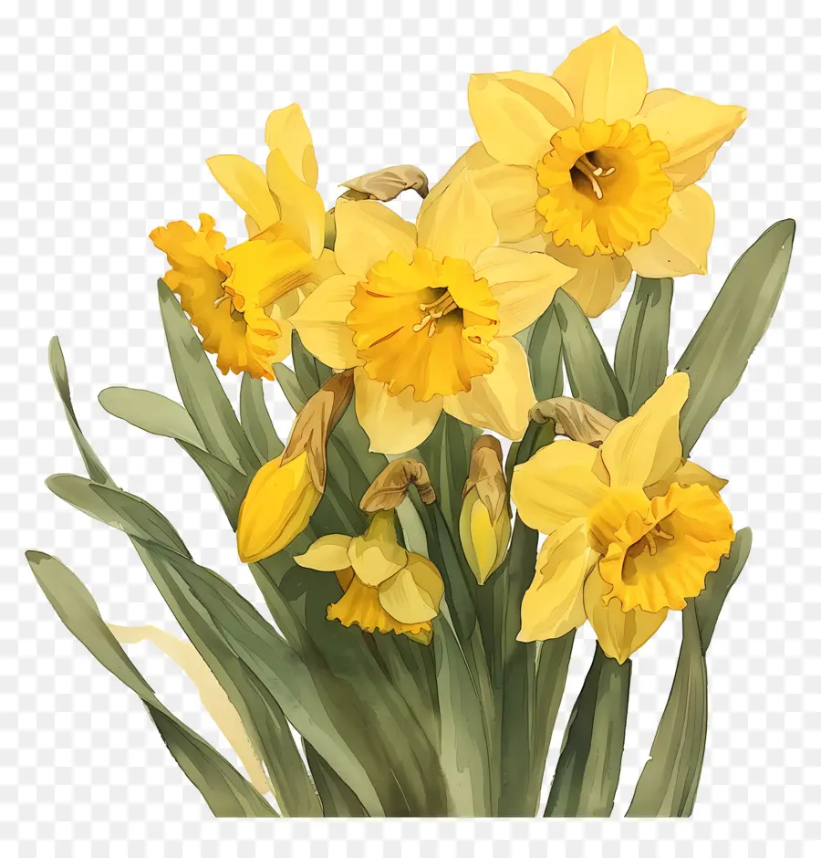 Bouquet De Jonquilles Jaunes，Jonquilles Jaunes PNG