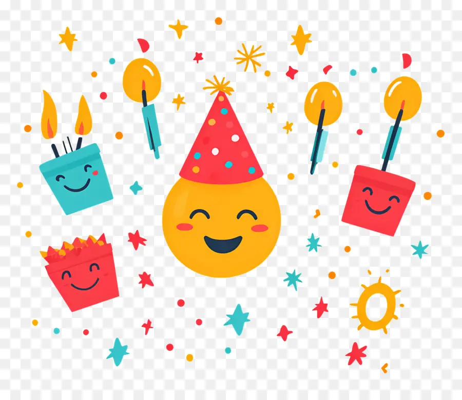 Anniversaire Emoji，Fête Emoji PNG