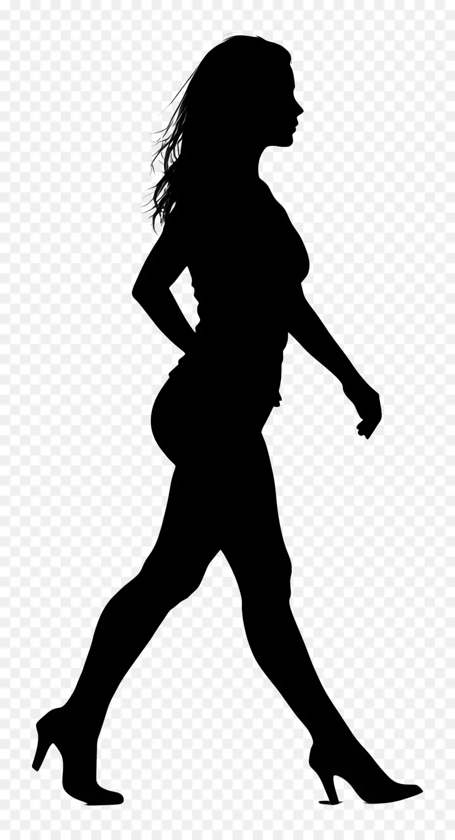 Silhouette Féminine Marchant，Femme Silhouette PNG