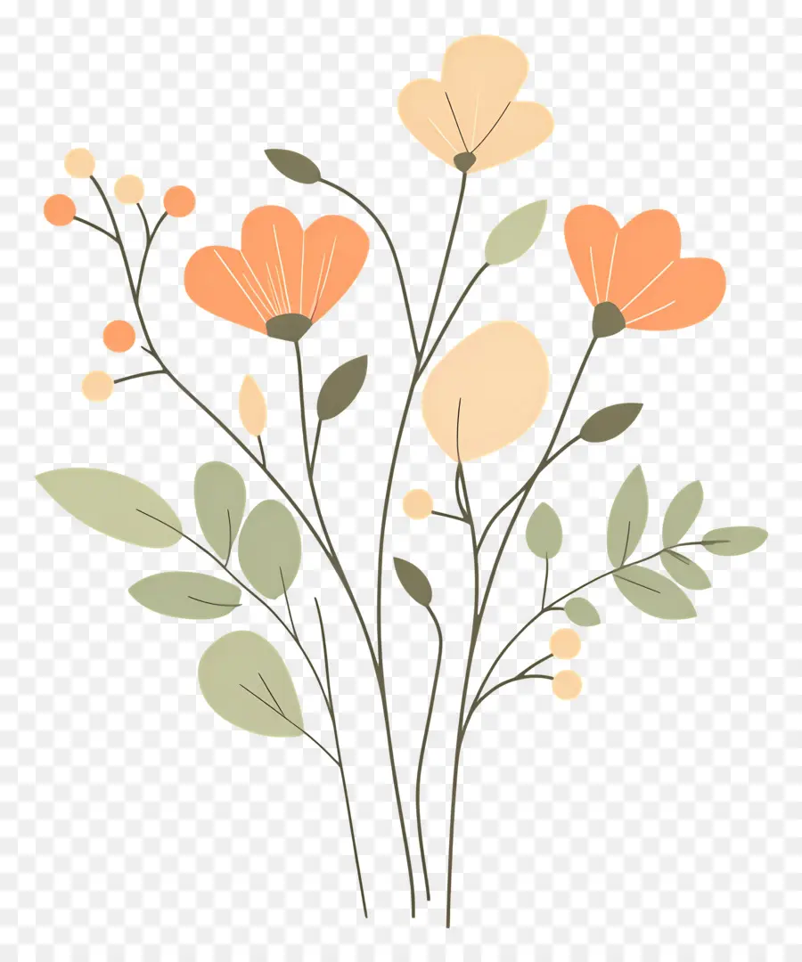 Bouquets，Fleurs Oranges PNG