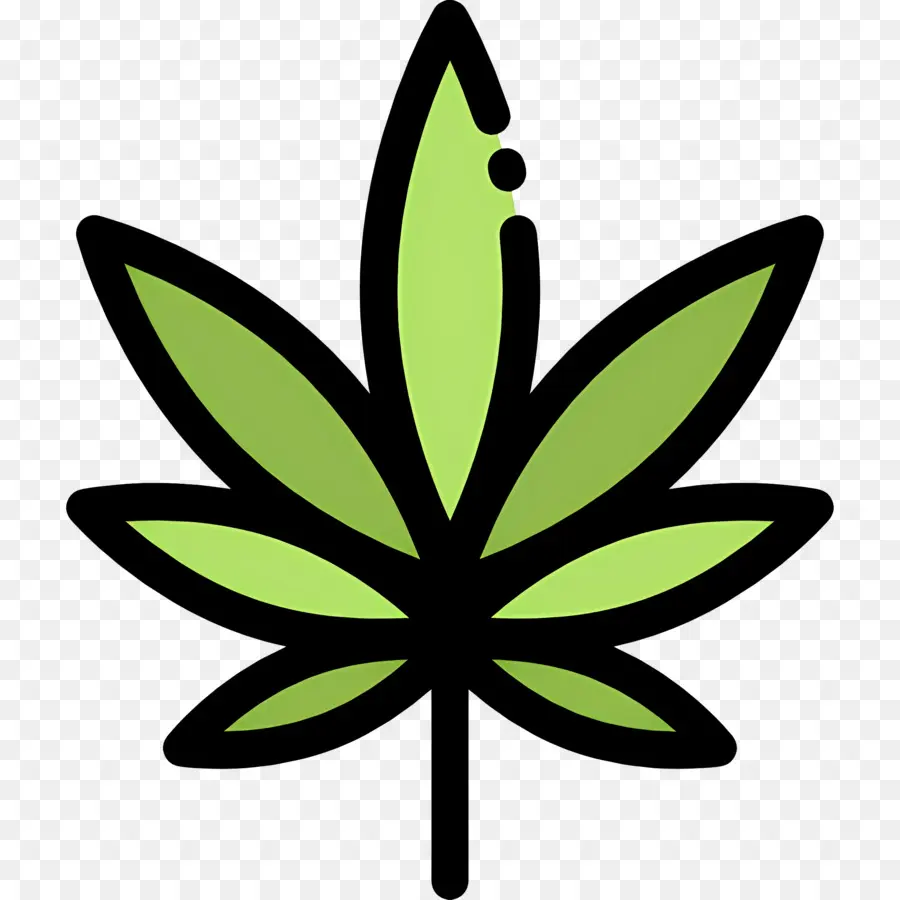 Feuille De Cannabis，Vert PNG