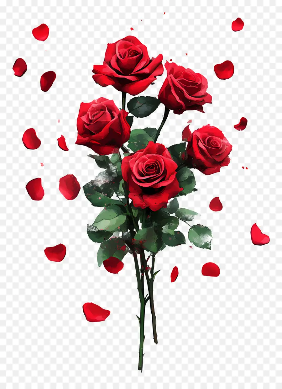 Bouquet De Roses，Roses Rouges PNG