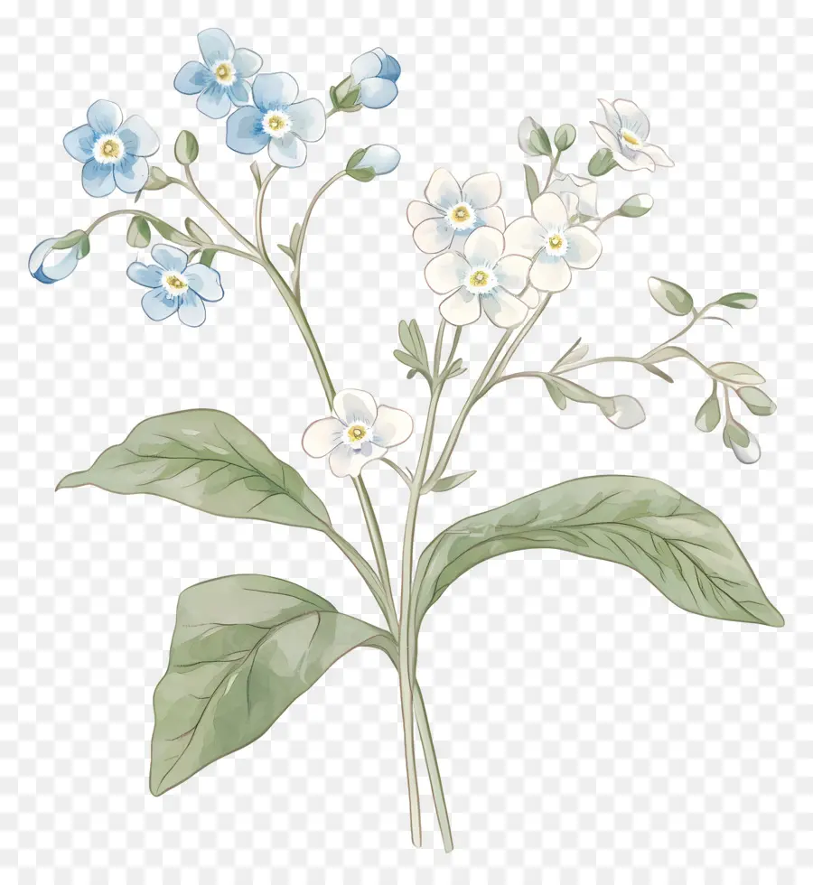 Ne M'oublie Pas Pas De Fleurs，Fleurs Bleues PNG