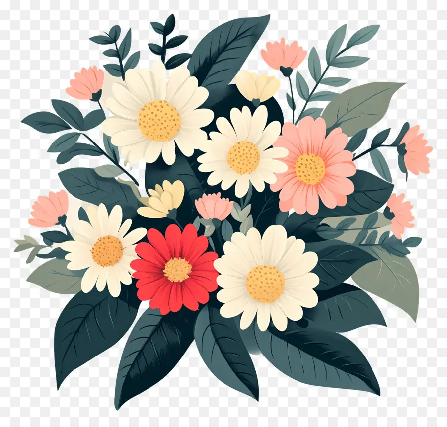 Bouquet De Marguerites，Fleurs PNG