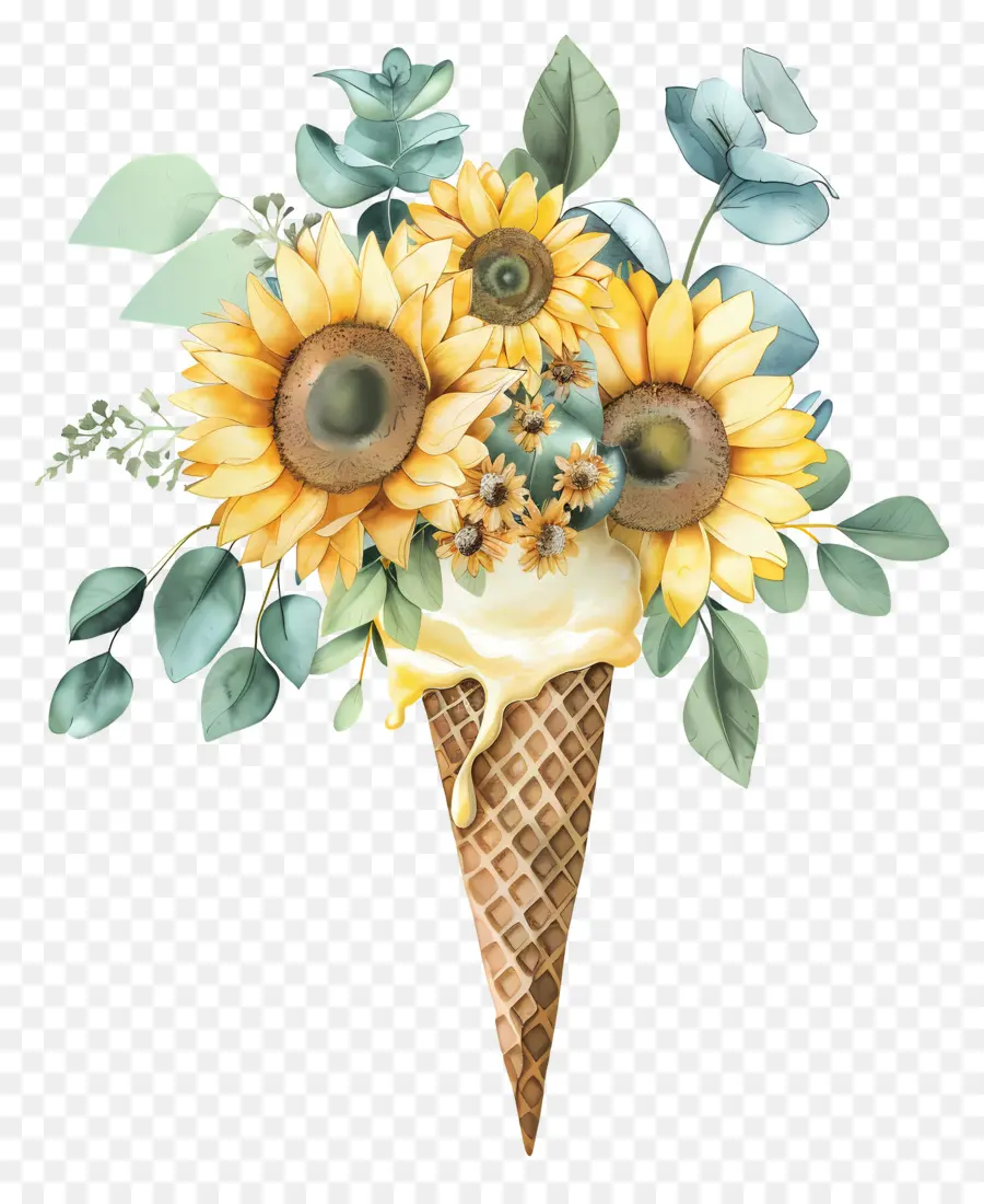 Bouquet De Tournesol Aquarelle，Tournesols PNG