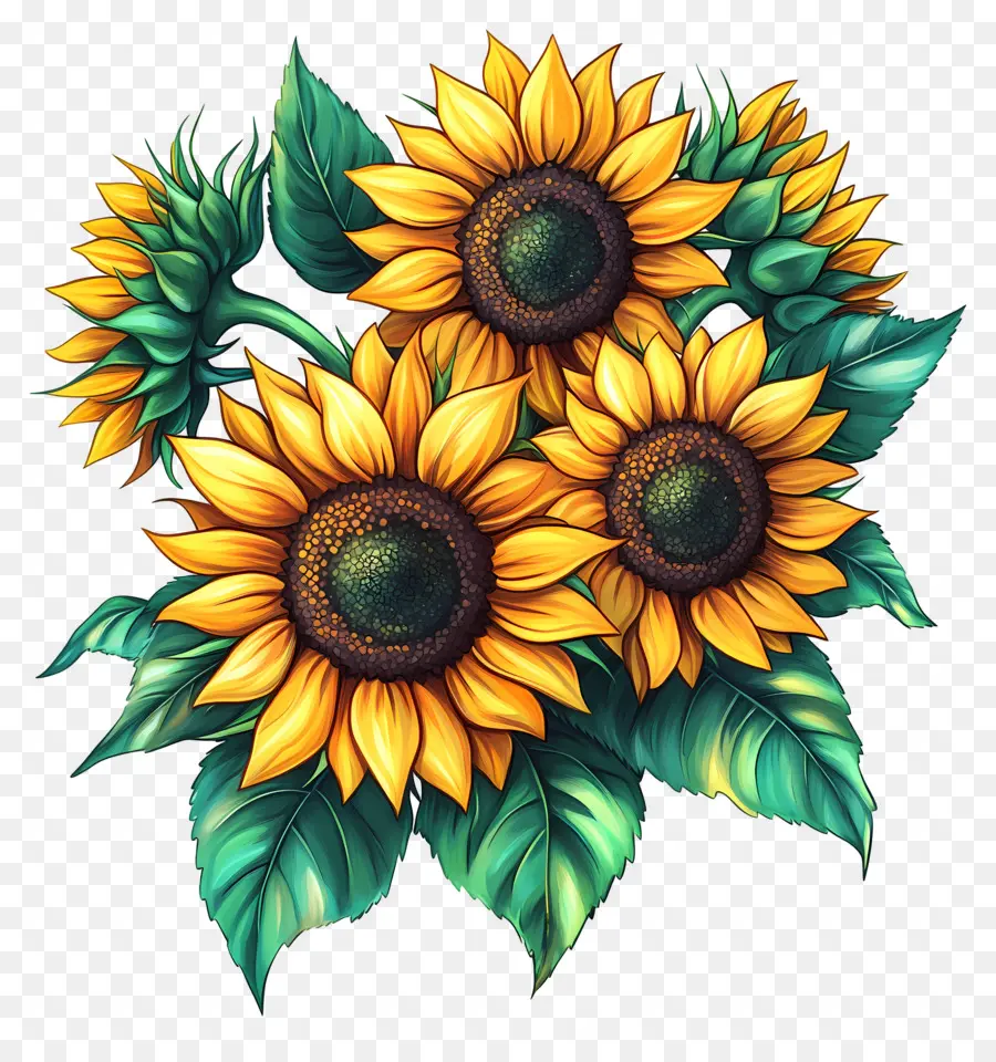 Bouquet De Tournesol，Tournesol PNG