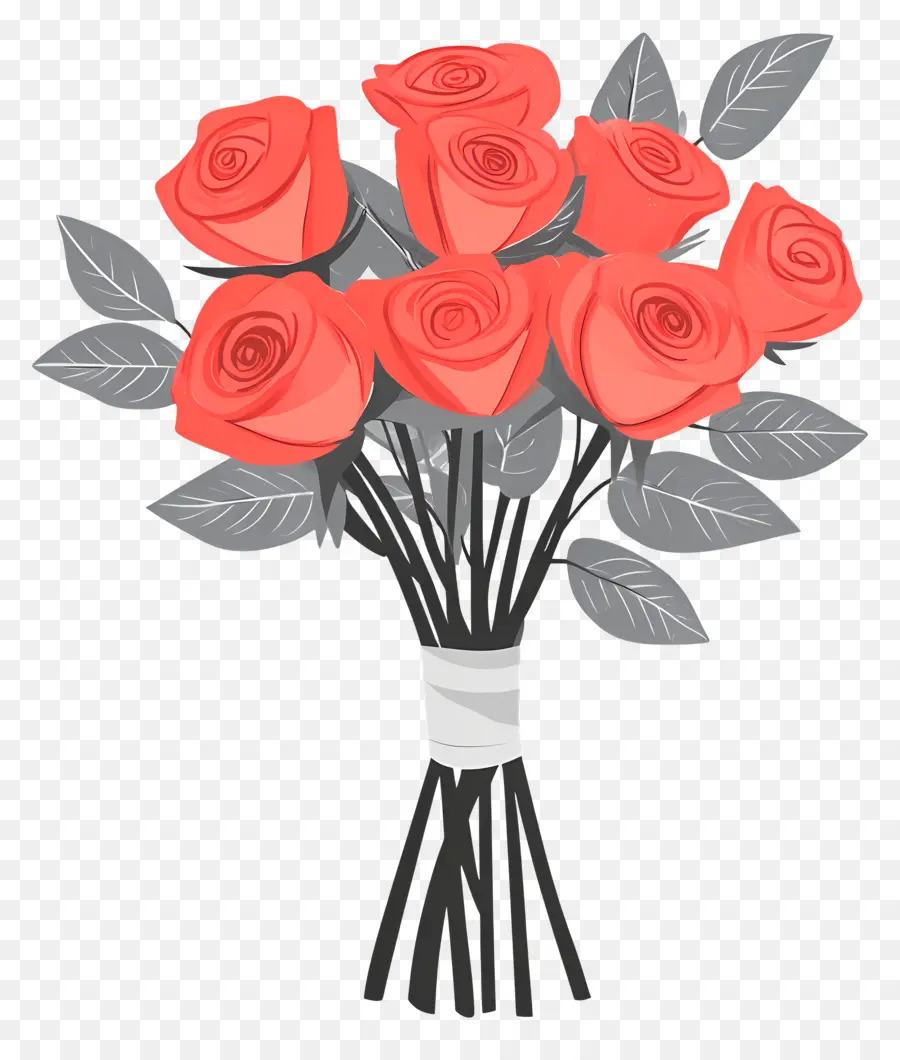 Bouquet De Roses Rouges，Roses Rouges PNG