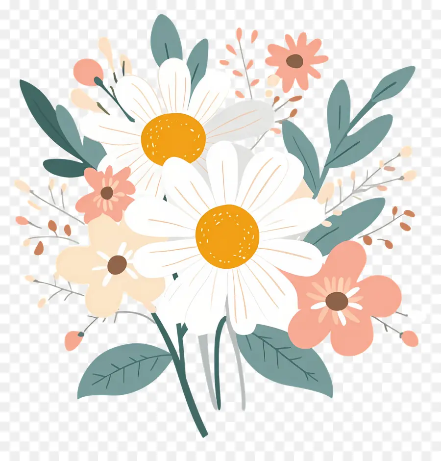 Bouquet De Marguerites，Fleurs PNG