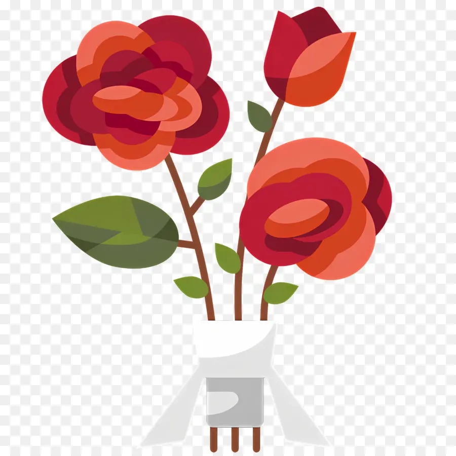 Bouquet De Roses，Bouquet De Fleurs Rouges PNG