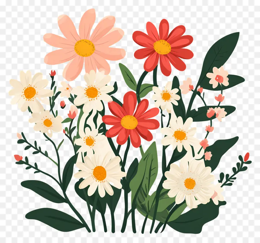 Bouquet De Marguerites，Fleurs PNG