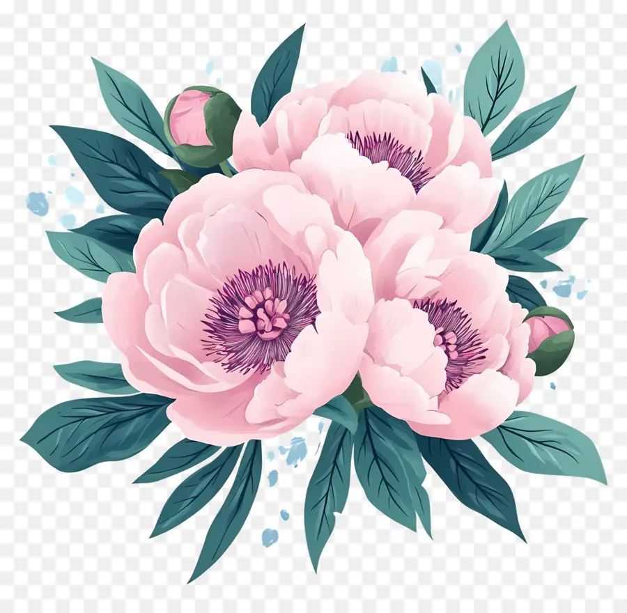 Bouquet De Pivoines，Pivoines PNG