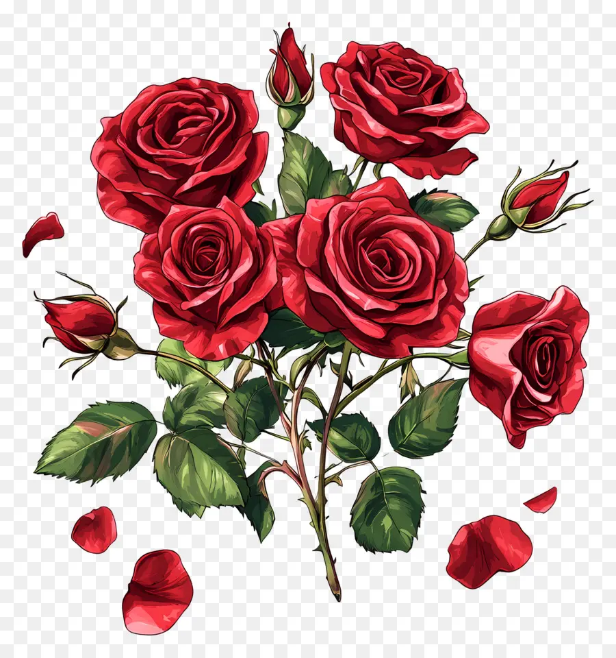 Bouquet De Roses，Roses Rouges PNG