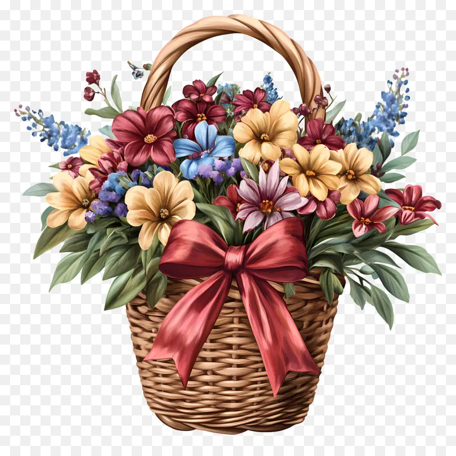 Panier De Fleurs D'anniversaire，Panier De Fleurs PNG