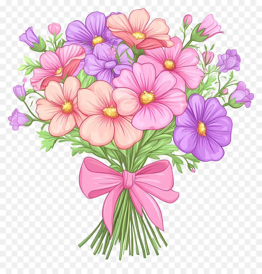 Bouquet Rose，Fleurs PNG