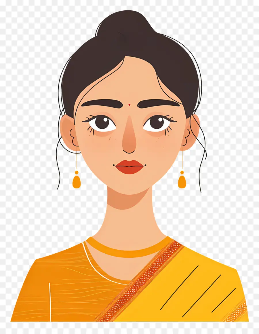 Femme Indienne，Femme En Tenue Traditionnelle PNG