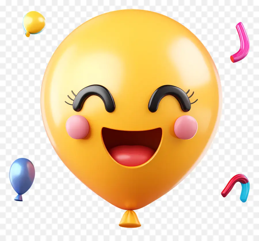 Anniversaire Emoji，Ballon Souriant PNG