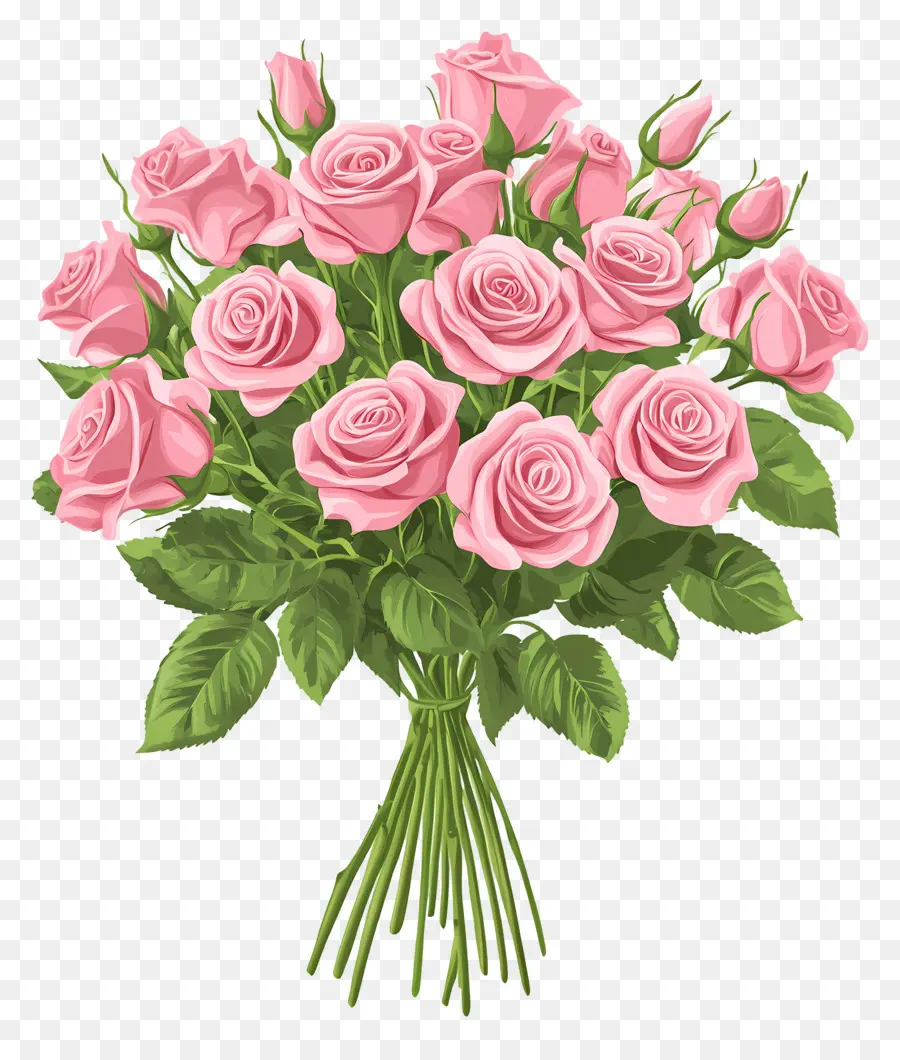 Bouquet De Roses Roses，Roses Roses Et Blanches PNG