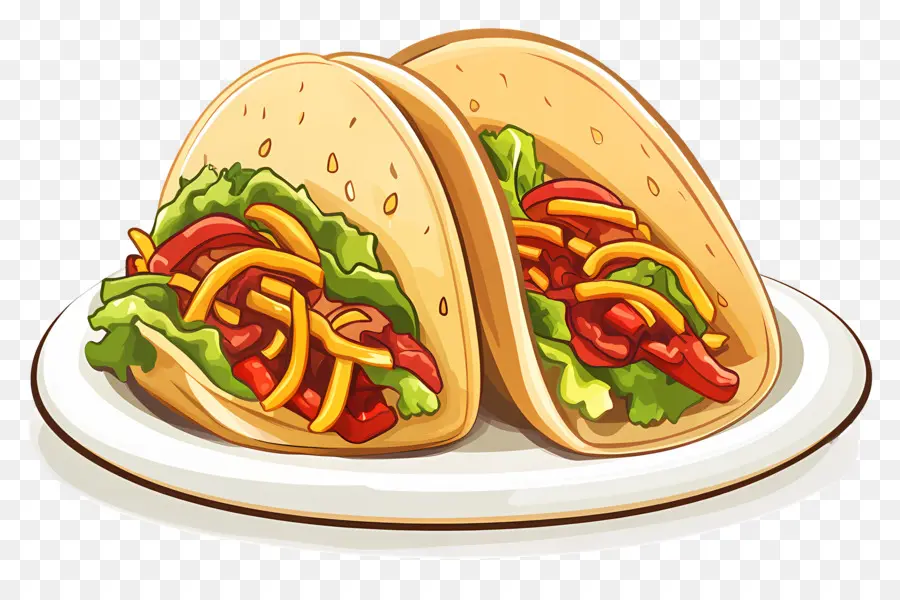 Tacos Sur Assiette，Tacos PNG