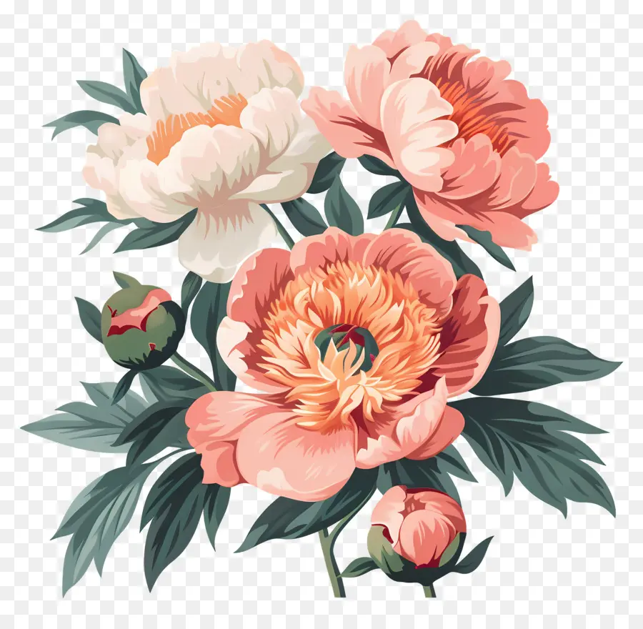 Bouquet De Pivoines，Pivoines PNG